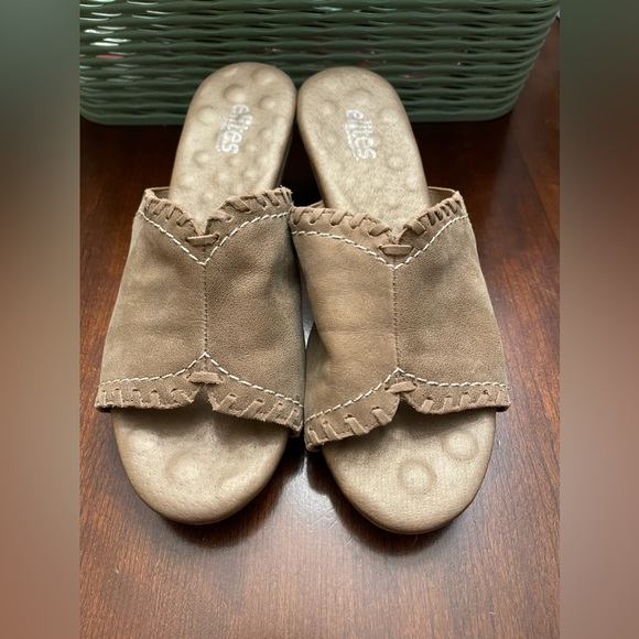 Elites Walking Cradles Womens Open Toe Cushion Sandals Wedge Heel - Picture 2 of 8